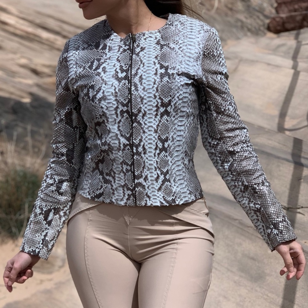 Python Genuine Leather Jacket Size Small - image 6